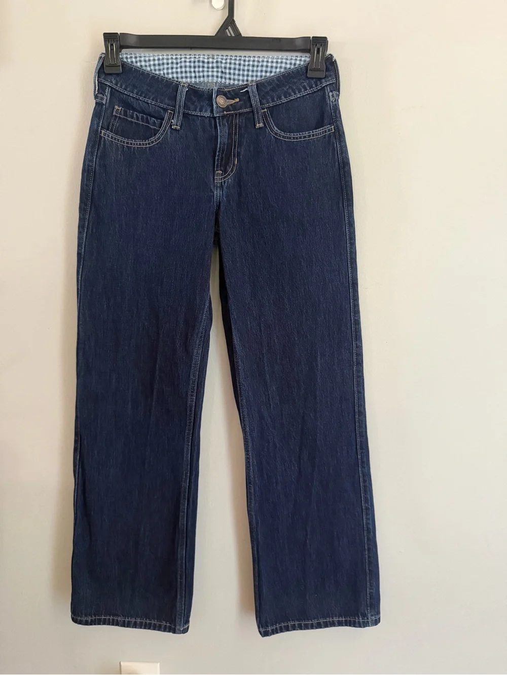Hollister Low Rise Baggy Jeans Dark Blue Size 00R W24 - Picture 4 of 11